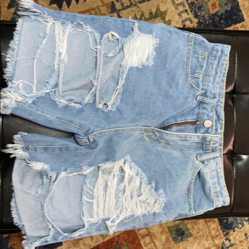 Womens cut up shorts